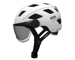 Casque urbain Hyban 2.0 blanc visiére transparente Abus